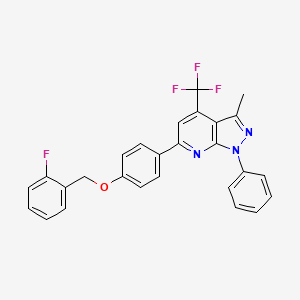 6-{4-[(2-fluorobenzyl)oxy]phenyl}-3-methyl-1-phenyl-4-(trifluoromethyl)-1H-pyrazolo[3,4-b]pyridine