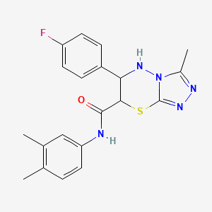 molecular formula C20H20FN5OS B11567654 N-(3,4-dimethylphenyl)-6-(4-fluorophenyl)-3-methyl-6,7-dihydro-5H-[1,2,4]triazolo[3,4-b][1,3,4]thiadiazine-7-carboxamide 