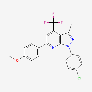 molecular formula C21H15ClF3N3O B11567667 1-(4-chlorophenyl)-6-(4-methoxyphenyl)-3-methyl-4-(trifluoromethyl)-1H-pyrazolo[3,4-b]pyridine 