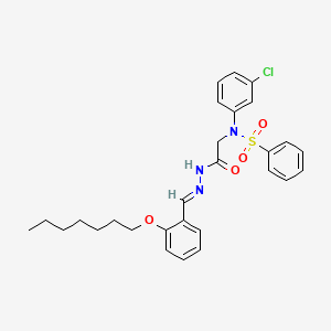 molecular formula C28H32ClN3O4S B11567670 N-(3-Chlorophenyl)-N-({N'-[(E)-[2-(heptyloxy)phenyl]methylidene]hydrazinecarbonyl}methyl)benzenesulfonamide 