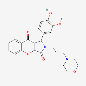 molecular formula C25H26N2O6 B11567679 1-(4-Hydroxy-3-methoxyphenyl)-2-[3-(morpholin-4-yl)propyl]-1,2-dihydrochromeno[2,3-c]pyrrole-3,9-dione 