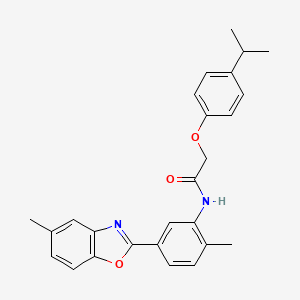 molecular formula C26H26N2O3 B11567690 N-[2-methyl-5-(5-methyl-1,3-benzoxazol-2-yl)phenyl]-2-[4-(propan-2-yl)phenoxy]acetamide 