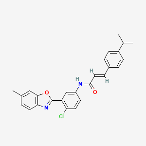 molecular formula C26H23ClN2O2 B11567694 (2E)-N-[4-chloro-3-(6-methyl-1,3-benzoxazol-2-yl)phenyl]-3-[4-(propan-2-yl)phenyl]prop-2-enamide 