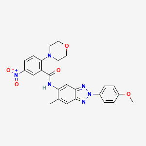 N-[2-(4-methoxyphenyl)-6-methyl-2H-benzotriazol-5-yl]-2-(morpholin-4-yl)-5-nitrobenzamide