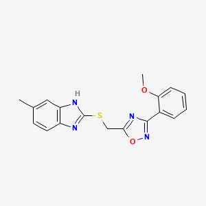 2-({[3-(2-methoxyphenyl)-1,2,4-oxadiazol-5-yl]methyl}sulfanyl)-5-methyl-1H-benzimidazole