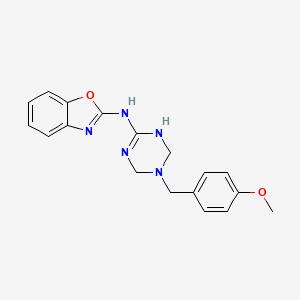 N-[5-(4-methoxybenzyl)-1,4,5,6-tetrahydro-1,3,5-triazin-2-yl]-1,3-benzoxazol-2-amine