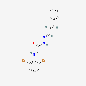 molecular formula C18H17Br2N3O B11567709 2-[(2,6-Dibromo-4-methylphenyl)amino]-N'-[(1E,2E)-3-phenylprop-2-EN-1-ylidene]acetohydrazide 