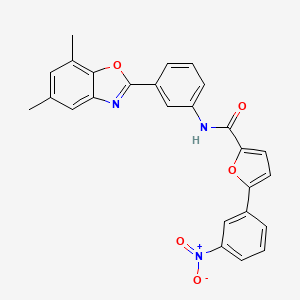 molecular formula C26H19N3O5 B11567713 N-[3-(5,7-dimethyl-1,3-benzoxazol-2-yl)phenyl]-5-(3-nitrophenyl)furan-2-carboxamide 