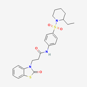 N-{4-[(2-ethylpiperidin-1-yl)sulfonyl]phenyl}-3-(2-oxo-1,3-benzothiazol-3(2H)-yl)propanamide