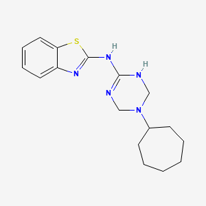 N-(5-cycloheptyl-1,4,5,6-tetrahydro-1,3,5-triazin-2-yl)-1,3-benzothiazol-2-amine