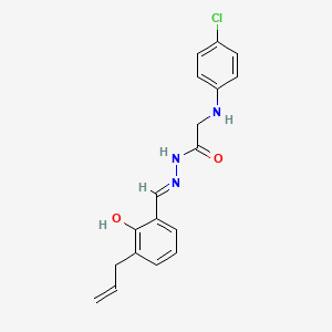 molecular formula C18H18ClN3O2 B11567759 2-[(4-Chlorophenyl)amino]-N'-[(E)-[2-hydroxy-3-(prop-2-EN-1-YL)phenyl]methylidene]acetohydrazide 