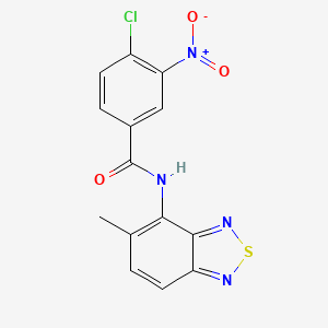 molecular formula C14H9ClN4O3S B11567779 4-chloro-N-(5-methyl-2,1,3-benzothiadiazol-4-yl)-3-nitrobenzamide 