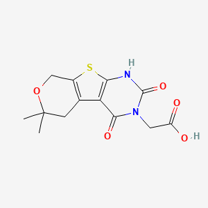 2-(12,12-dimethyl-3,5-dioxo-11-oxa-8-thia-4,6-diazatricyclo[7.4.0.02,7]trideca-1(9),2(7)-dien-4-yl)acetic acid