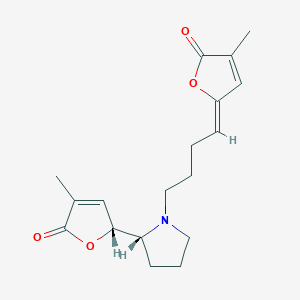 molecular formula C18H23NO4 B1156784 (5Z)-3-Methyl-5-[4-[(2R)-2-[(2R)-4-methyl-5-oxo-2H-furan-2-yl]pyrrolidin-1-yl]butylidene]furan-2-one CAS No. 303008-80-2
