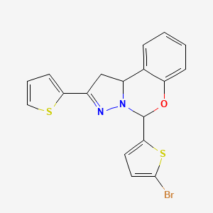 5-(5-Bromothiophen-2-yl)-2-(thiophen-2-yl)-1,10b-dihydropyrazolo[1,5-c][1,3]benzoxazine