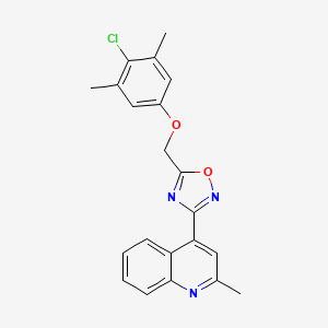 molecular formula C21H18ClN3O2 B11567898 4-{5-[(4-Chloro-3,5-dimethylphenoxy)methyl]-1,2,4-oxadiazol-3-yl}-2-methylquinoline 