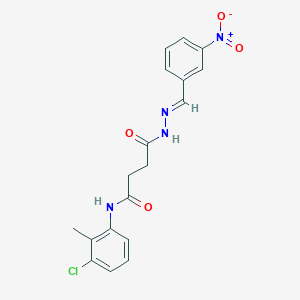 N-(3-chloro-2-methylphenyl)-4-[(2E)-2-(3-nitrobenzylidene)hydrazinyl]-4-oxobutanamide