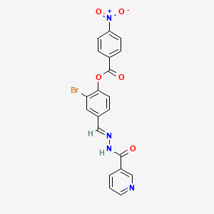 2-bromo-4-{(E)-[2-(pyridin-3-ylcarbonyl)hydrazinylidene]methyl}phenyl 4-nitrobenzoate