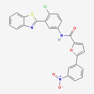 molecular formula C24H14ClN3O4S B11567941 N-[3-(1,3-benzothiazol-2-yl)-4-chlorophenyl]-5-(3-nitrophenyl)furan-2-carboxamide 