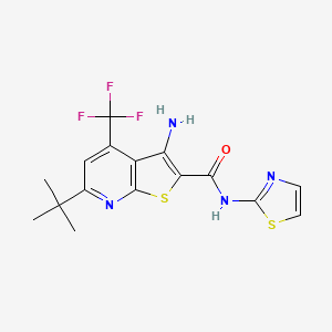 3-amino-6-tert-butyl-N-(1,3-thiazol-2-yl)-4-(trifluoromethyl)thieno[2,3-b]pyridine-2-carboxamide