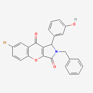 molecular formula C24H16BrNO4 B11567959 2-Benzyl-7-bromo-1-(3-hydroxyphenyl)-1,2-dihydrochromeno[2,3-c]pyrrole-3,9-dione 