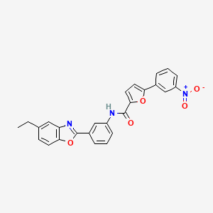 N-[3-(5-ethyl-1,3-benzoxazol-2-yl)phenyl]-5-(3-nitrophenyl)furan-2-carboxamide