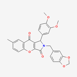 2-(1,3-Benzodioxol-5-ylmethyl)-1-(3,4-dimethoxyphenyl)-7-methyl-1,2-dihydrochromeno[2,3-c]pyrrole-3,9-dione