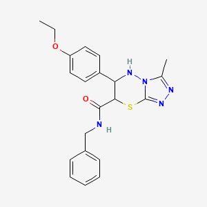 molecular formula C21H23N5O2S B11568038 N-benzyl-6-(4-ethoxyphenyl)-3-methyl-6,7-dihydro-5H-[1,2,4]triazolo[3,4-b][1,3,4]thiadiazine-7-carboxamide 