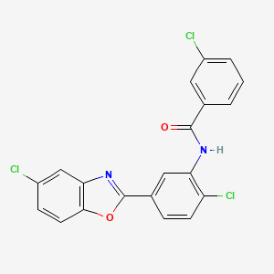 molecular formula C20H11Cl3N2O2 B11568058 3-chloro-N-[2-chloro-5-(5-chloro-1,3-benzoxazol-2-yl)phenyl]benzamide 