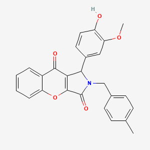 molecular formula C26H21NO5 B11568071 1-(4-Hydroxy-3-methoxyphenyl)-2-(4-methylbenzyl)-1,2-dihydrochromeno[2,3-c]pyrrole-3,9-dione 