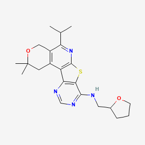 4,4-dimethyl-N-(oxolan-2-ylmethyl)-8-propan-2-yl-5-oxa-11-thia-9,14,16-triazatetracyclo[8.7.0.02,7.012,17]heptadeca-1(10),2(7),8,12(17),13,15-hexaen-13-amine