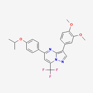 3-(3,4-Dimethoxyphenyl)-5-[4-(propan-2-yloxy)phenyl]-7-(trifluoromethyl)pyrazolo[1,5-a]pyrimidine