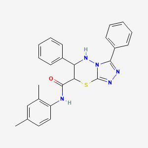 molecular formula C25H23N5OS B11568130 N-(2,4-dimethylphenyl)-3,6-diphenyl-6,7-dihydro-5H-[1,2,4]triazolo[3,4-b][1,3,4]thiadiazine-7-carboxamide 