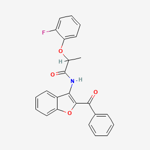 molecular formula C24H18FNO4 B11568144 N-(2-benzoyl-1-benzofuran-3-yl)-2-(2-fluorophenoxy)propanamide 