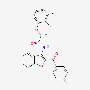 molecular formula C26H22FNO4 B11568156 2-(2,3-dimethylphenoxy)-N-[2-(4-fluorobenzoyl)-1-benzofuran-3-yl]propanamide 