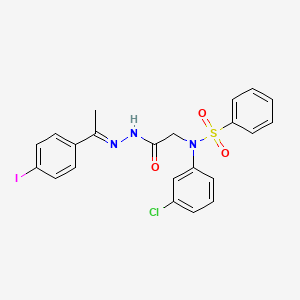 molecular formula C22H19ClIN3O3S B11568160 N-(3-Chlorophenyl)-N-({N'-[(1E)-1-(4-iodophenyl)ethylidene]hydrazinecarbonyl}methyl)benzenesulfonamide 