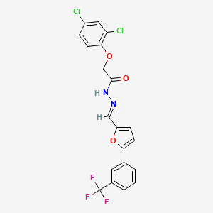 molecular formula C20H13Cl2F3N2O3 B11568181 2-(2,4-dichlorophenoxy)-N'-[(E)-{5-[3-(trifluoromethyl)phenyl]furan-2-yl}methylidene]acetohydrazide 