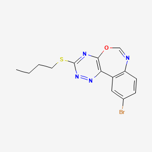 molecular formula C14H13BrN4OS B11568202 10-Bromo-3-(butylsulfanyl)[1,2,4]triazino[5,6-d][3,1]benzoxazepine 