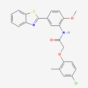 molecular formula C23H19ClN2O3S B11568214 N-[5-(1,3-benzothiazol-2-yl)-2-methoxyphenyl]-2-(4-chloro-2-methylphenoxy)acetamide 