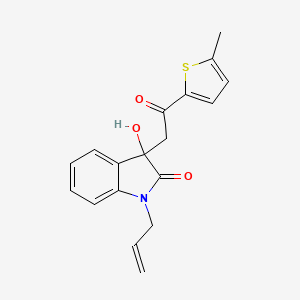 3-hydroxy-3-[2-(5-methylthiophen-2-yl)-2-oxoethyl]-1-(prop-2-en-1-yl)-1,3-dihydro-2H-indol-2-one