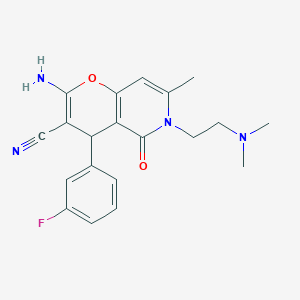 molecular formula C20H21FN4O2 B11568245 2-amino-6-[2-(dimethylamino)ethyl]-4-(3-fluorophenyl)-7-methyl-5-oxo-5,6-dihydro-4H-pyrano[3,2-c]pyridine-3-carbonitrile 