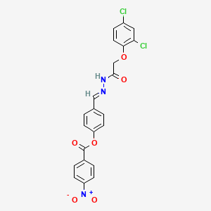 4-[(E)-{2-[(2,4-dichlorophenoxy)acetyl]hydrazinylidene}methyl]phenyl 4-nitrobenzoate