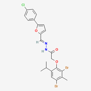 N'-[(E)-[5-(4-Chlorophenyl)furan-2-YL]methylidene]-2-[2,4-dibromo-3-methyl-6-(propan-2-YL)phenoxy]acetohydrazide