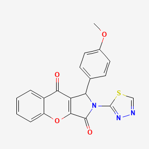 molecular formula C20H13N3O4S B11568299 1-(4-Methoxyphenyl)-2-(1,3,4-thiadiazol-2-yl)-1,2-dihydrochromeno[2,3-c]pyrrole-3,9-dione 