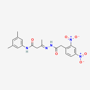 (3E)-N-(3,5-dimethylphenyl)-3-{2-[(2,4-dinitrophenyl)acetyl]hydrazinylidene}butanamide