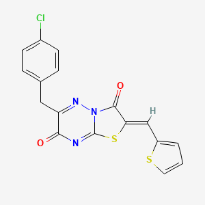 (2Z)-6-(4-chlorobenzyl)-2-(thiophen-2-ylmethylidene)-7H-[1,3]thiazolo[3,2-b][1,2,4]triazine-3,7(2H)-dione