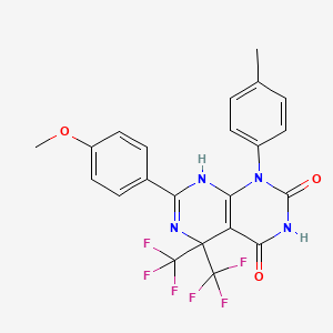 4-hydroxy-7-(4-methoxyphenyl)-1-(4-methylphenyl)-5,5-bis(trifluoromethyl)-5,8-dihydropyrimido[4,5-d]pyrimidin-2(1H)-one