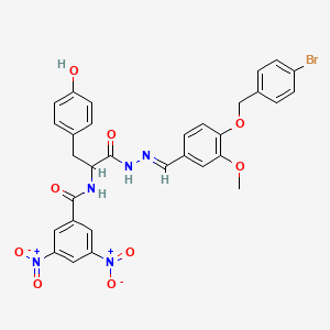 N-(1-{N'-[(E)-{4-[(4-Bromophenyl)methoxy]-3-methoxyphenyl}methylidene]hydrazinecarbonyl}-2-(4-hydroxyphenyl)ethyl)-3,5-dinitrobenzamide