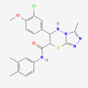 molecular formula C21H22ClN5O2S B11568359 6-(3-chloro-4-methoxyphenyl)-N-(3,4-dimethylphenyl)-3-methyl-6,7-dihydro-5H-[1,2,4]triazolo[3,4-b][1,3,4]thiadiazine-7-carboxamide 