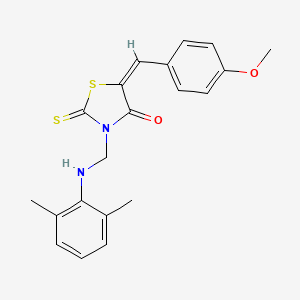 (5E)-3-{[(2,6-dimethylphenyl)amino]methyl}-5-(4-methoxybenzylidene)-2-thioxo-1,3-thiazolidin-4-one